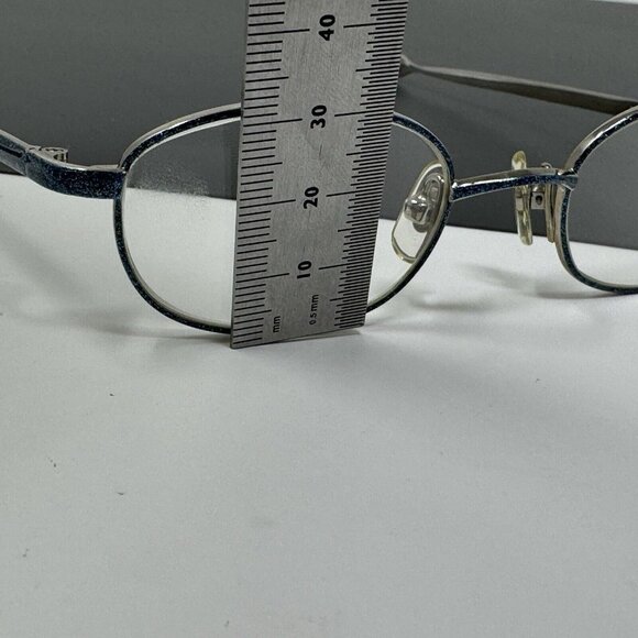 SELIMA OPTIQUE  Polka n A Very Small Eyeglasses Blue Glitter Chrome FRANCE 42-19 - Picture 15 of 16